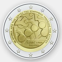 60 лет Центральному банку Кипра 2 евро 2023 Кипр