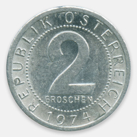 2 гроша 1950-1994 Австрия (XFine)
