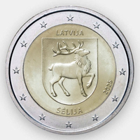 Историческая область Селия 2 евро 2025 Латвия