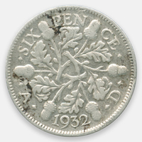 6 пенсов 1927-1936 Великобритания (Very Fine)
