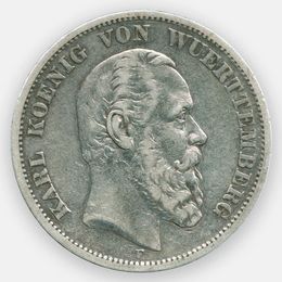 5 марок 1876 Германия (Вюртемберг)