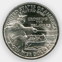 Джордж Вашингтон. Переправа через Делавэр 25 центов 2021 США (D)
