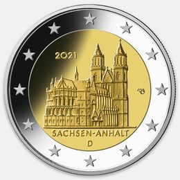 Саксония-Анхальт 2 евро 2021 Германия (G)