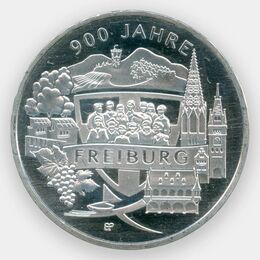 900 лет Фрайбургу 20 евро 2020 Германия (сост. UNC)