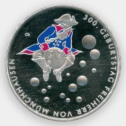 300 лет со дня рождения Барона Мюнхгаузена 20 евро 2020 Германия (сост. UNC)