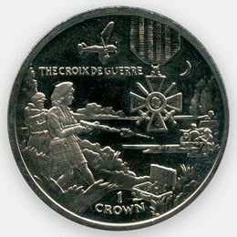 Французский крест 1 крона 2004 Остров Мэн (сост. UNC)