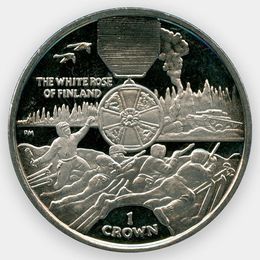 Орден Белой розы Финляндии 1 крона 2004 Остров Мэн (сост. UNC)