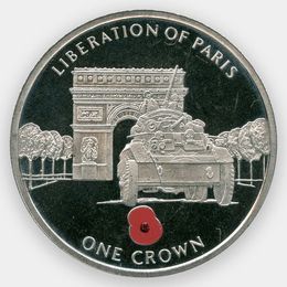 Освобождение Парижа 1 крона 2004 Гибралтар (сост. UNC)