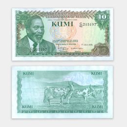 Банкнота 10 шиллингов 1978 Кения (сост. UNC)