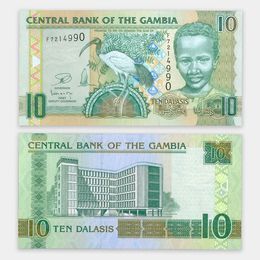 Банкнота 10 даласи 2012 Гамбия (сост. UNC)