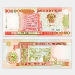 Банкнота 100000 метикал 1993 Мозамбик (сост. UNC)