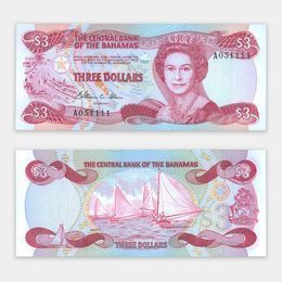 Банкнота 3 доллара 1984 Багамы (UNC)