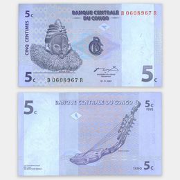 Банкнота 5 сантимов 1997 Конго (сост. UNC)