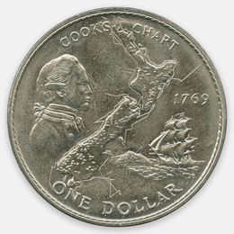 200 лет путешествию Капитана Кука 1 доллар 1969 Новая Зеландия