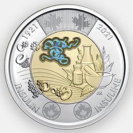 Открытие инсулина (цветная) 2 доллара 2021 Канада