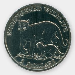 Пума 5 долларов 1991 Острова Кука (сост. UNC)
