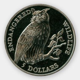 Сова 5 долларов 1991 Острова Кука (сост. UNC)