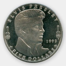 Элвис Пресли 5 долларов 1993 Маршалловы Острова (сост. UNC)