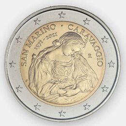 50-летию со дня рождения Караваджо 2 евро 2021 Сан-Марино