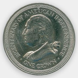 200 лет независимости Америки 1 крона 1976 Остров Мэн