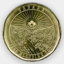 125 лет клондайкской золотой лихорадке 1 доллар 2021 Канада