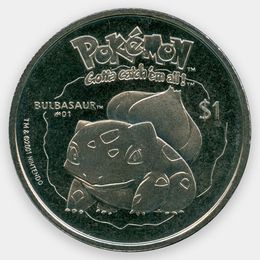 Бульбазавр. Покемоны 1 доллар 2001 Ниуэ