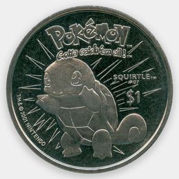 Сквиртл. Покемоны 1 доллар 2001 Ниуэ