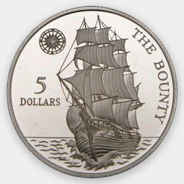 Парусник Баунти 5 долларов 1992 Ниуэ