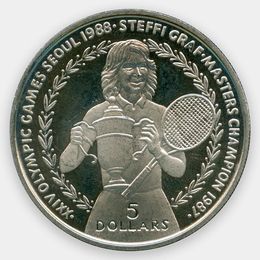 Олимпийские Игры в Сеуле. Теннис 5 долларов 1988 Ниуэ