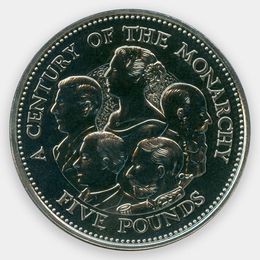 Век монархии 5 фунтов 2000 Гернси