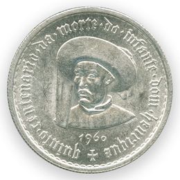 500 лет со дня смерти Принца Генриха 5 эскудо 1960 Португалия (сост. UNC)