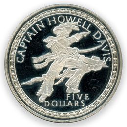 Капитан Хауэлл Дэвис 5 долларов 1993 Багамы (UNC)