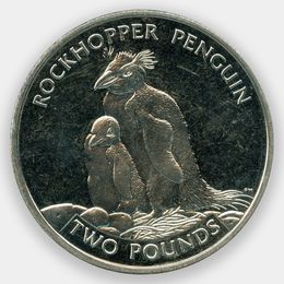 Хохлатый пингвин 2 фунта 2006 Южная Георгия (сост. Proof)