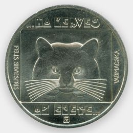 Дикая кошка 100 форинтов 1985 Венгрия (сост. XFine - about UNC)