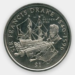 Сэр Фрэнсис Дрейк 1 доллар 2004 Британские Виргинские острова (сост. Proof)