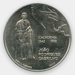 450 лет открытию Калифорнии 200 эскудо 1992 Португалия (сост. UNC)