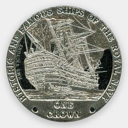 Корабли Королевского флота - HMS Victory 1 крона 2008 Тристан-да-Кунья (сост. Proof)