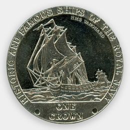 Корабли Королевского флота - HMS Vanguard 1 крона 2008 Тристан-да-Кунья (сост. Proof)