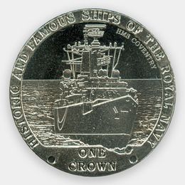 Корабли Королевского флота - HMS Coventry 1 крона 2008 Тристан-да-Кунья (сост. Proof)