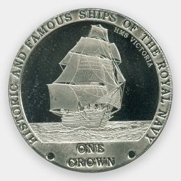 Корабли Королевского флота - HMS Victoria 1 крона 2008 Тристан-да-Кунья (сост. Proof)