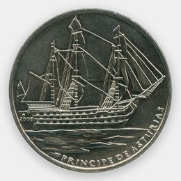 Корабли - Принц Астурийский 1 песо 2008 Куба (сост. UNC)