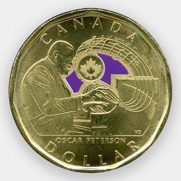 Оскар Питерсон 1 доллар 2022 Канада (цветная) (сост. UNC)