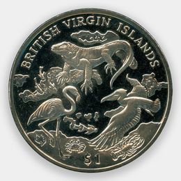 Дикая природа архипелага 1 доллар 2018 Британские Виргинские острова (сост. Proof)