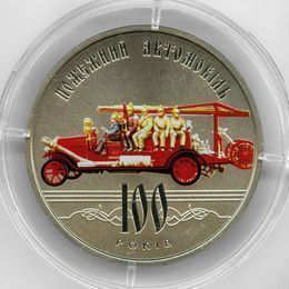 Пожарный автомобиль 5 гривен 2016 Украина (сост. UNC)