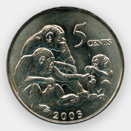 5 центов 2003 Либерия (сост. UNC)