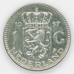 1 гульден 1957 Нидерланды (сост. Very Fine)