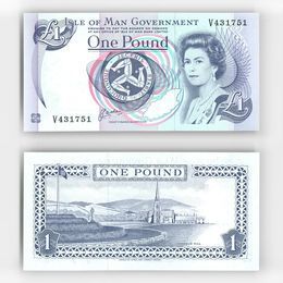 Банкнота 1 фунт 1990 Мэн (сост. UNC)