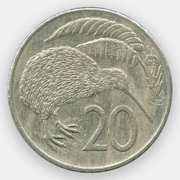 20 центов 1967-1985 Новая Зеландия (сост. Very Fine)