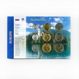 Комплект монет Словении 9 монет (запайка, разные года) (сост. UNC)