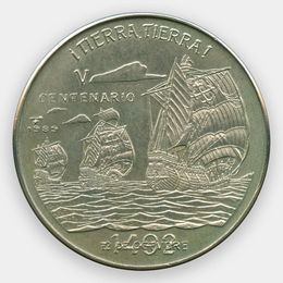 500 лет открытию Америки. Земля, Земля! 1 песо 1989 Куба (сост. UNC)